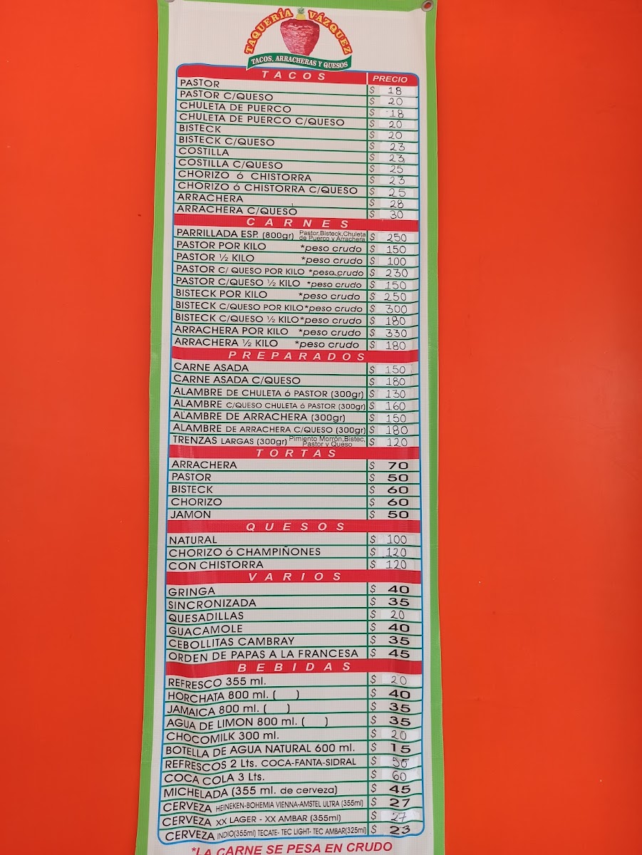 Taquería Vazquez Menu - Image 2